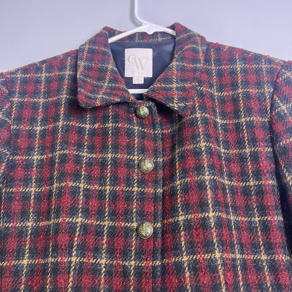 Vintage Clifford & Wills Wool Plaid Blazer Jacket Womens Size 12 Y2K Preppy 90s - Picture 4 of 10